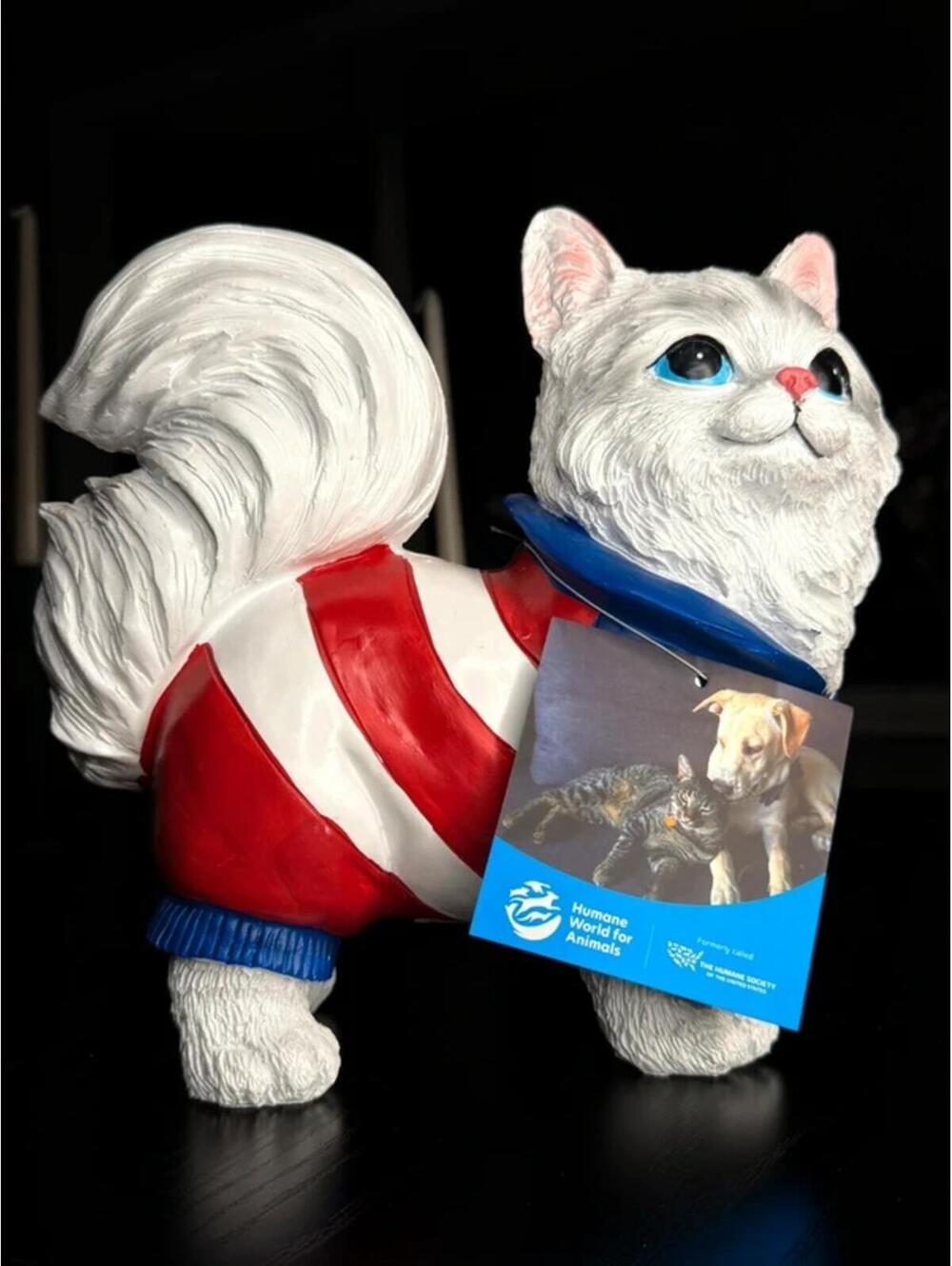 Humane Society Patriotic Cat Statue 9.5” 4th of July Decor NWT